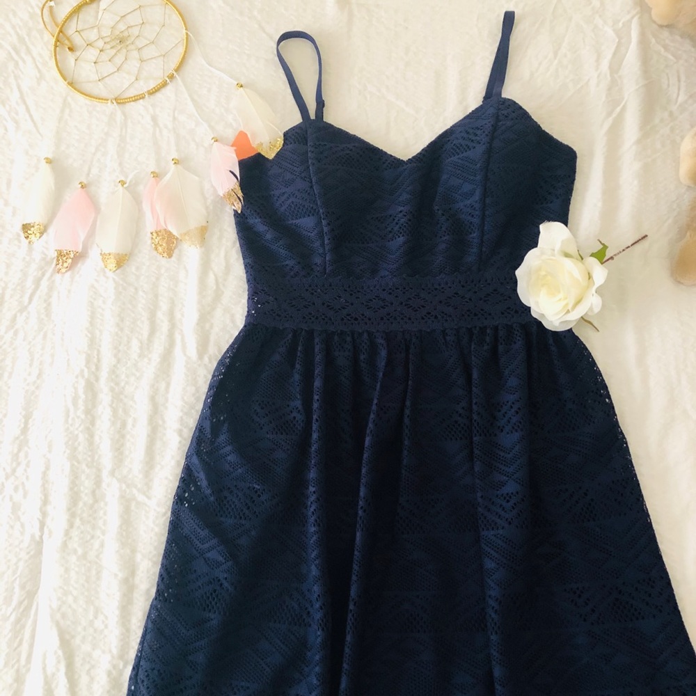 Brand New Navy Blue Lace Dress